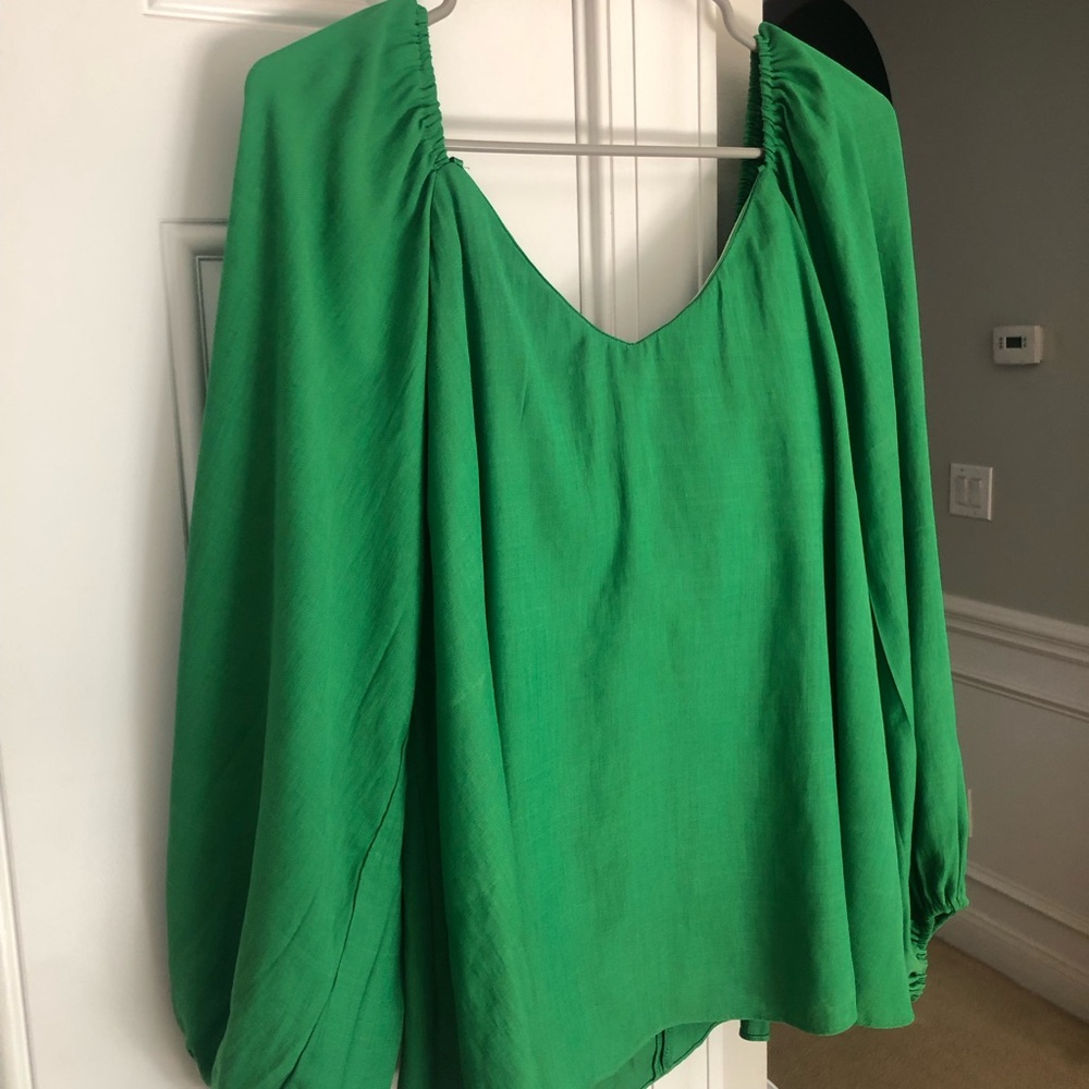Tuckernuck Pomander Place Green Long Sleeve Blouse. Size XL - Picture 1 of 14
